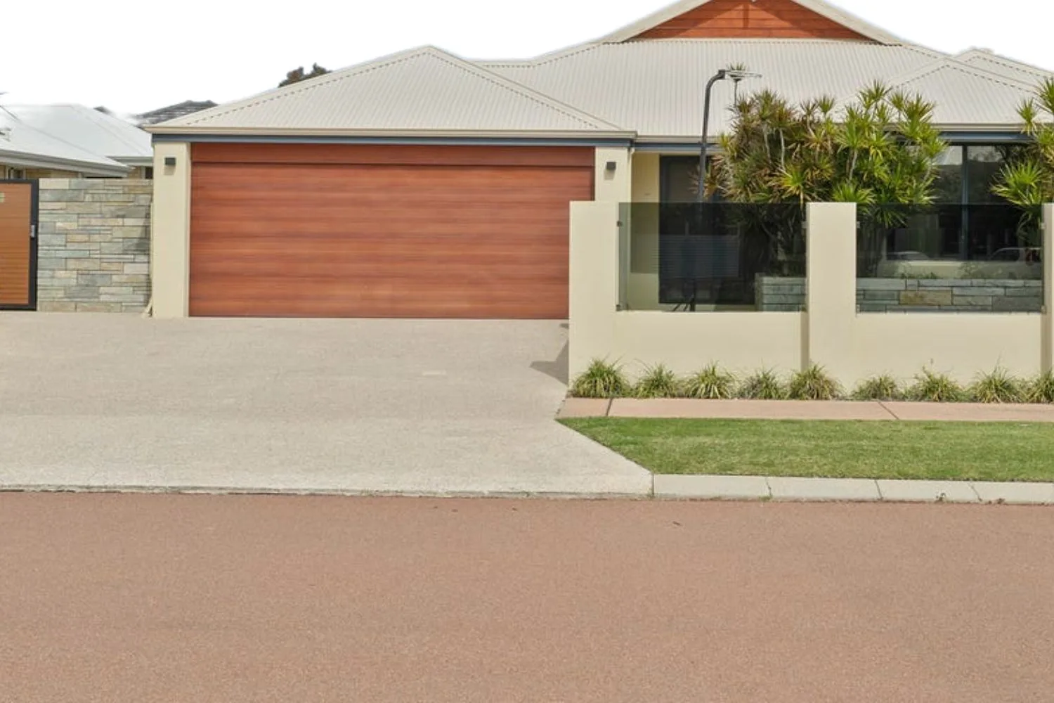 Concrete driveway and street crossover apron