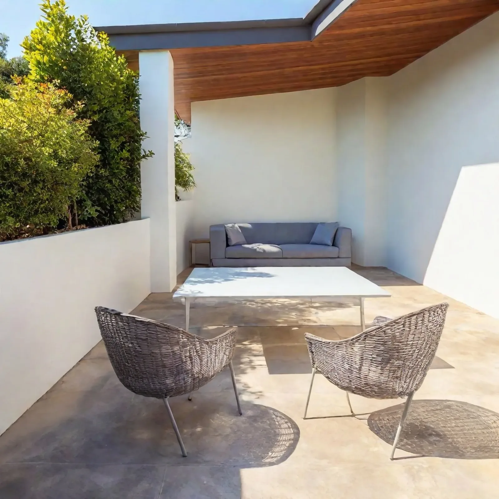 Covered concrete patio finished for entertaining near Mornington township
